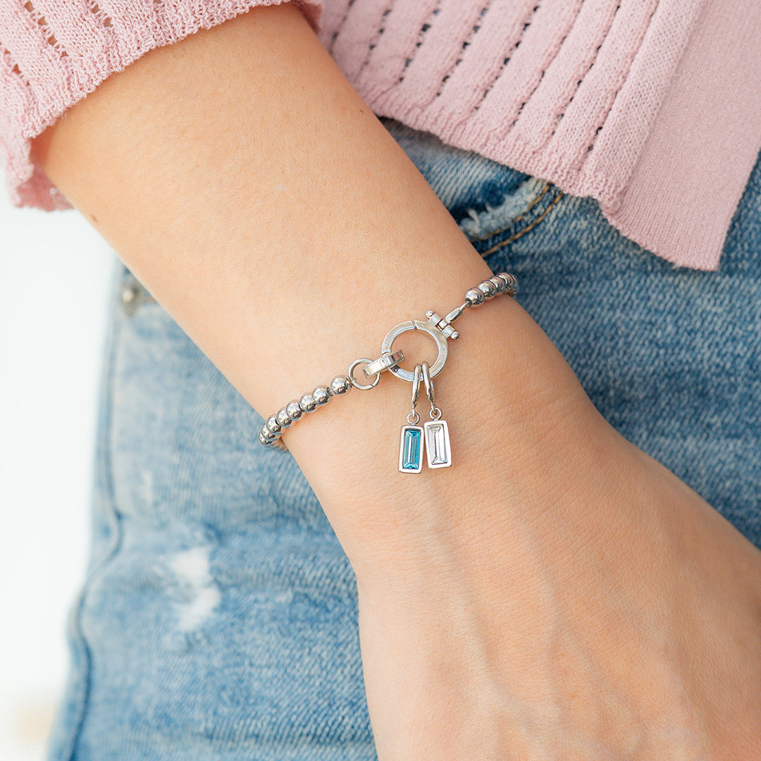 Bracelet Perlé avec Pendentif Pierre de Naissance