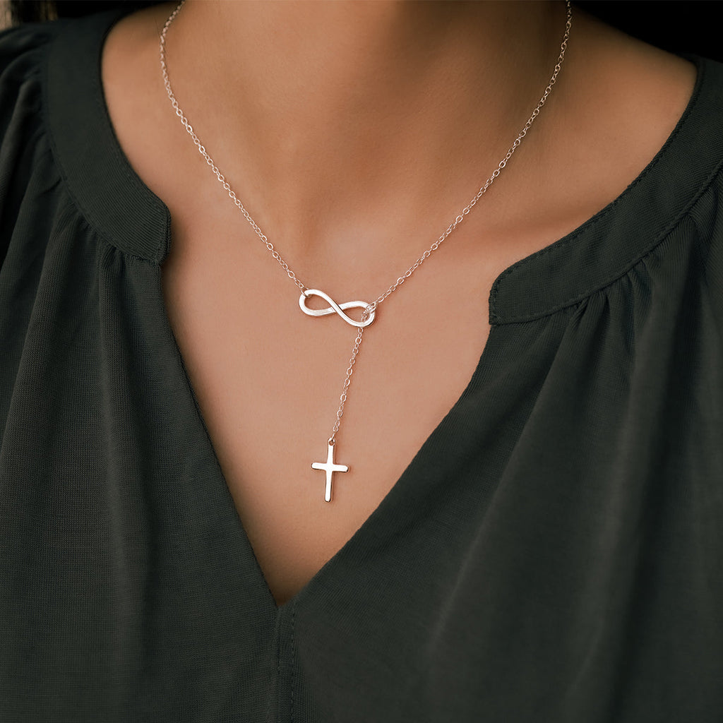 Infinity Cross Pendant Necklace