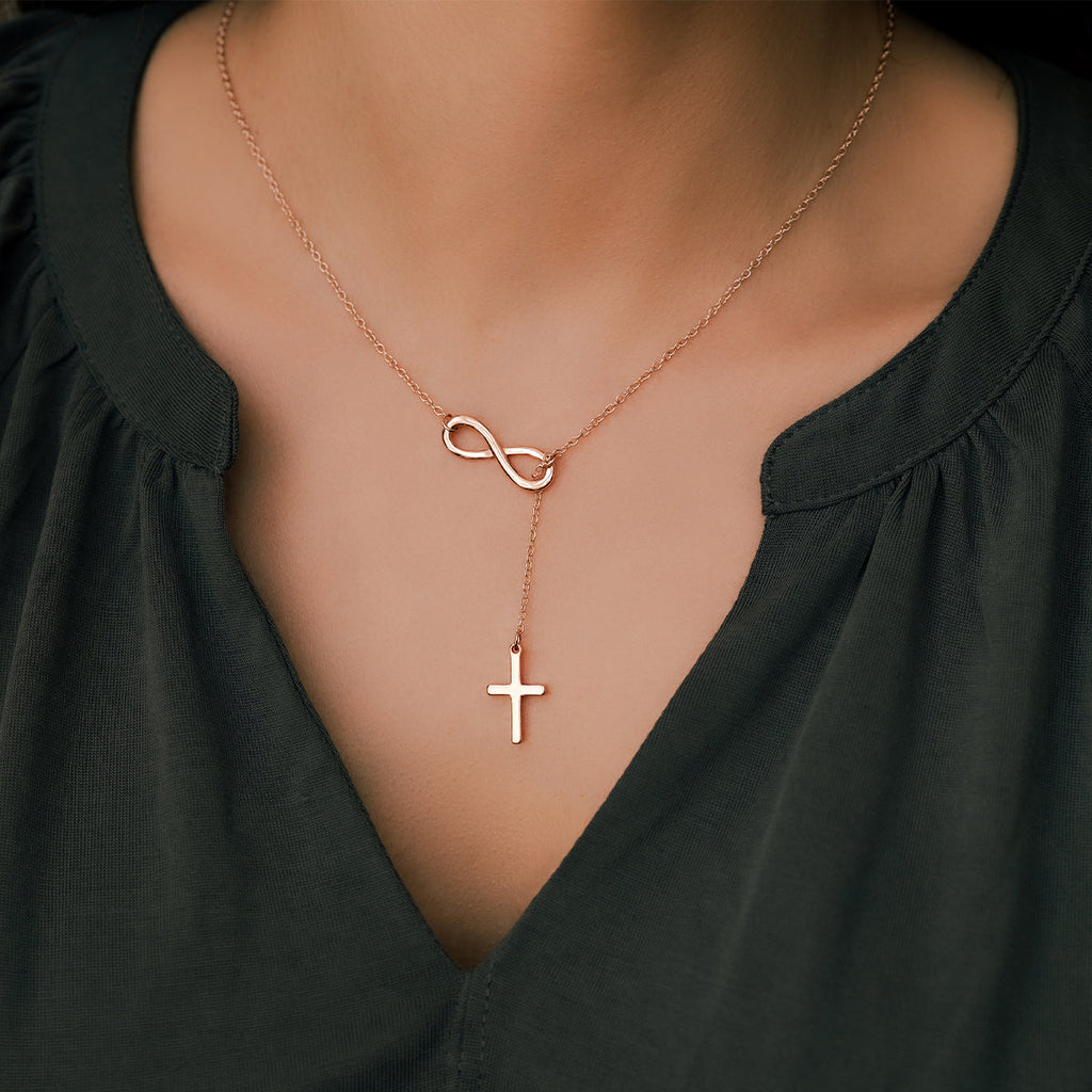 Infinity Cross Pendant Necklace
