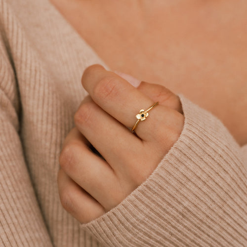 Gyldne Kronblade Ring