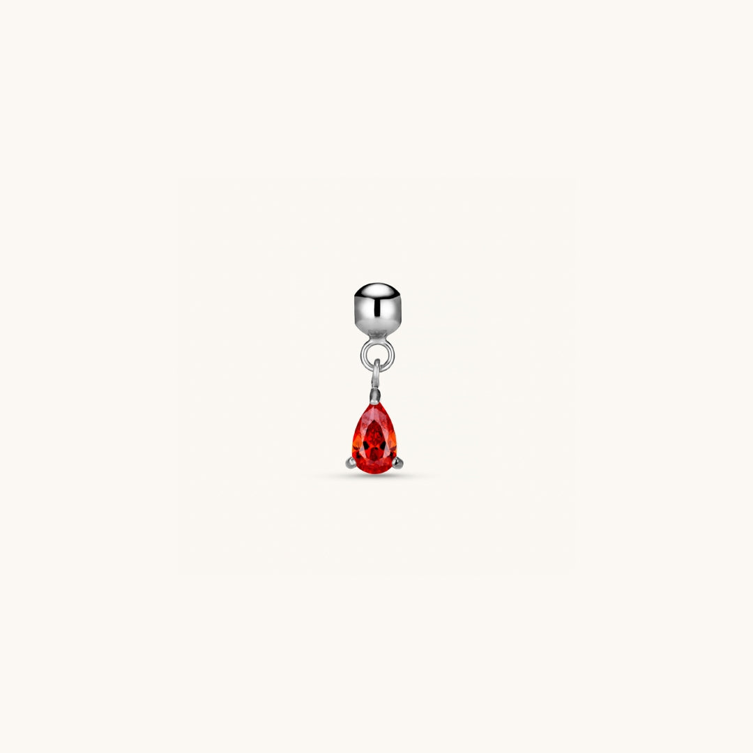 Pendentif Cristal Rose en Argent