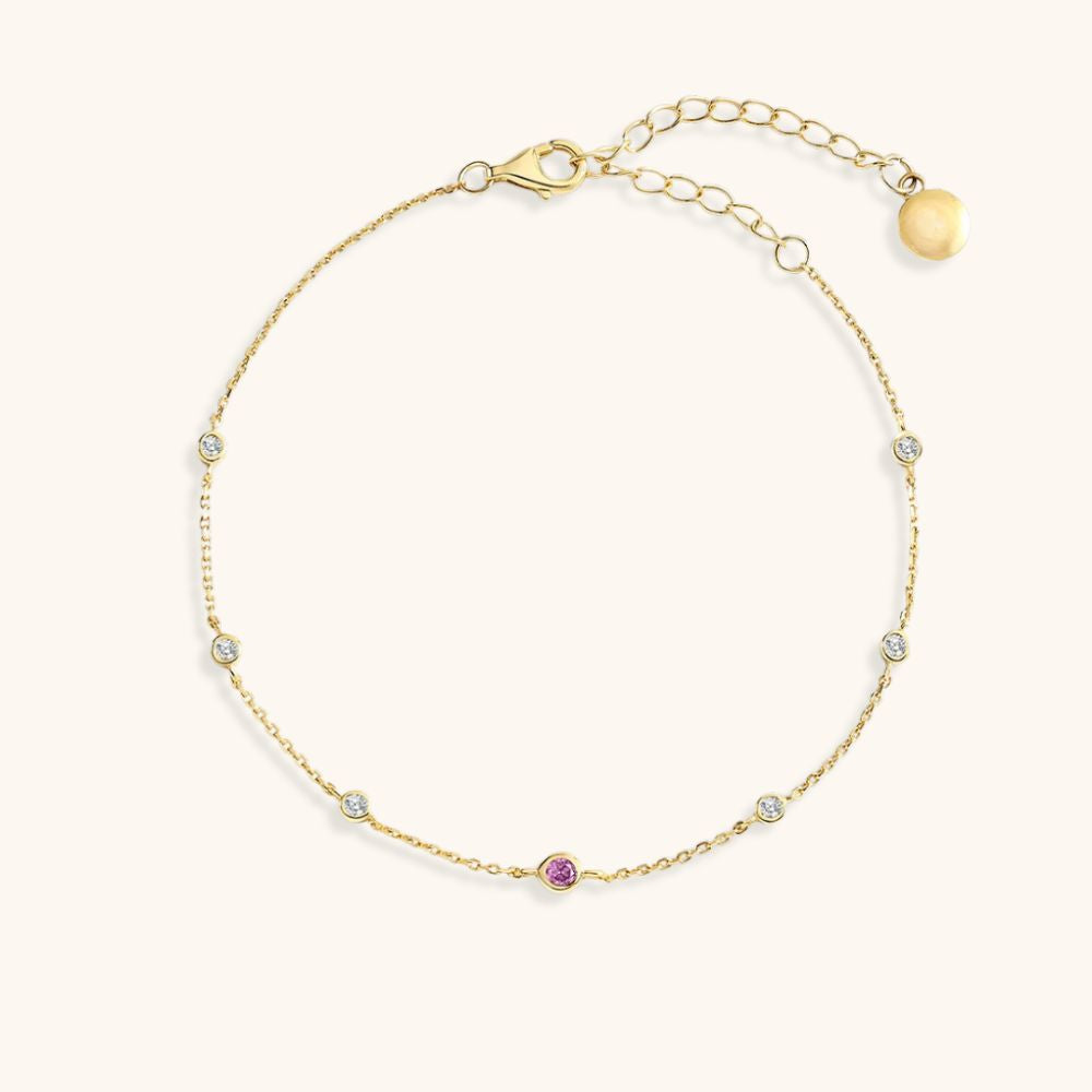 Bracelet Tennis En Argent Sterling Multicolore Zircones - Longueur 17,8 Cm - Neuf