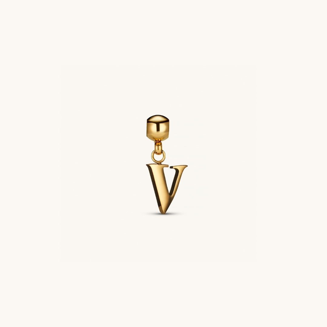 Pendentif Initiale V Classique en Or