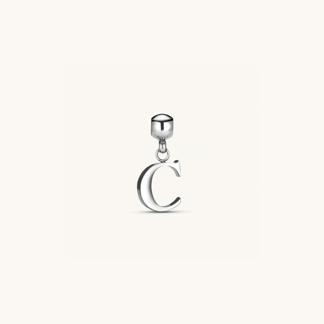 Pendentif Initiale C Classique en Argent