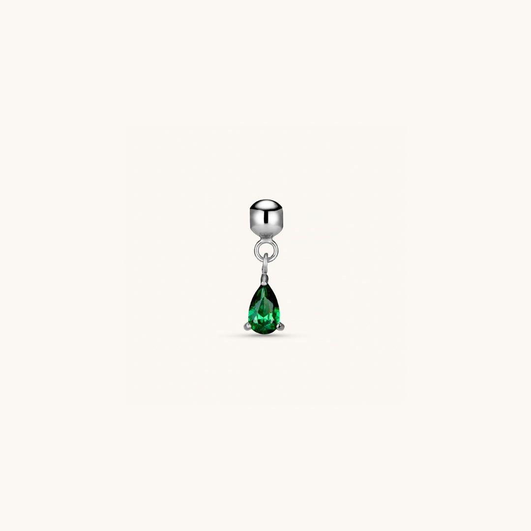 Pendentif Cristal Émeraude en Argent