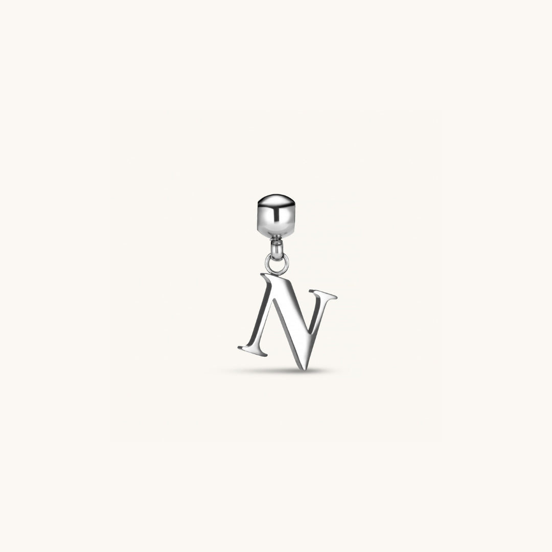 Pendentif Initiale N Classique en Argent