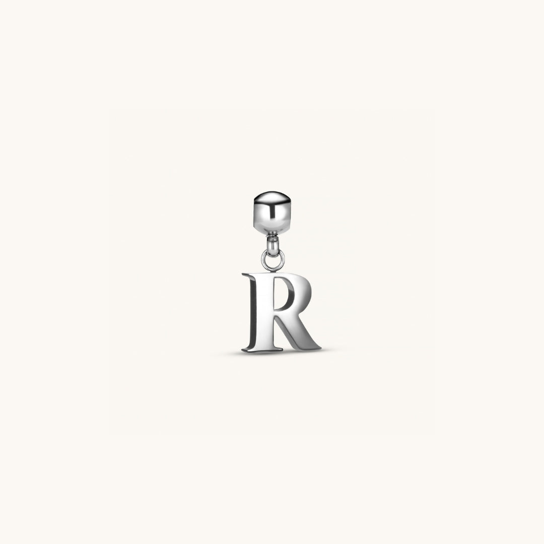 Pendentif Initiale R Classique en Argent