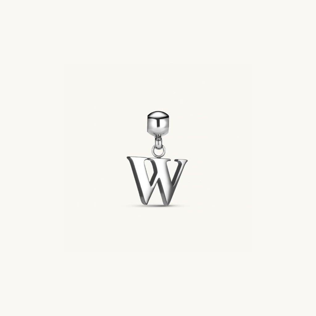 Pendentif Initiale W Classique en Argent