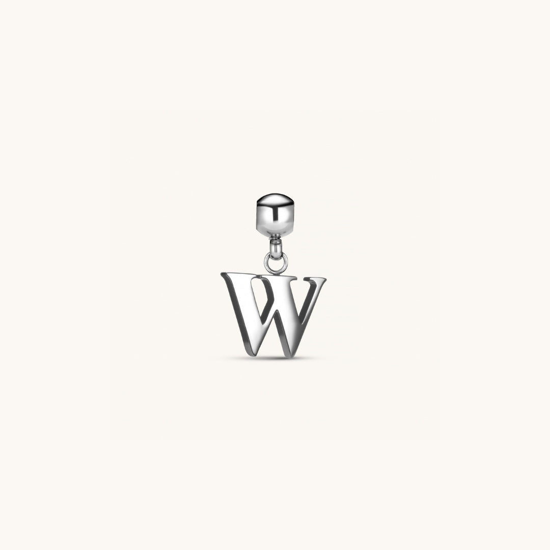 Pendentif Initiale W Classique en Argent