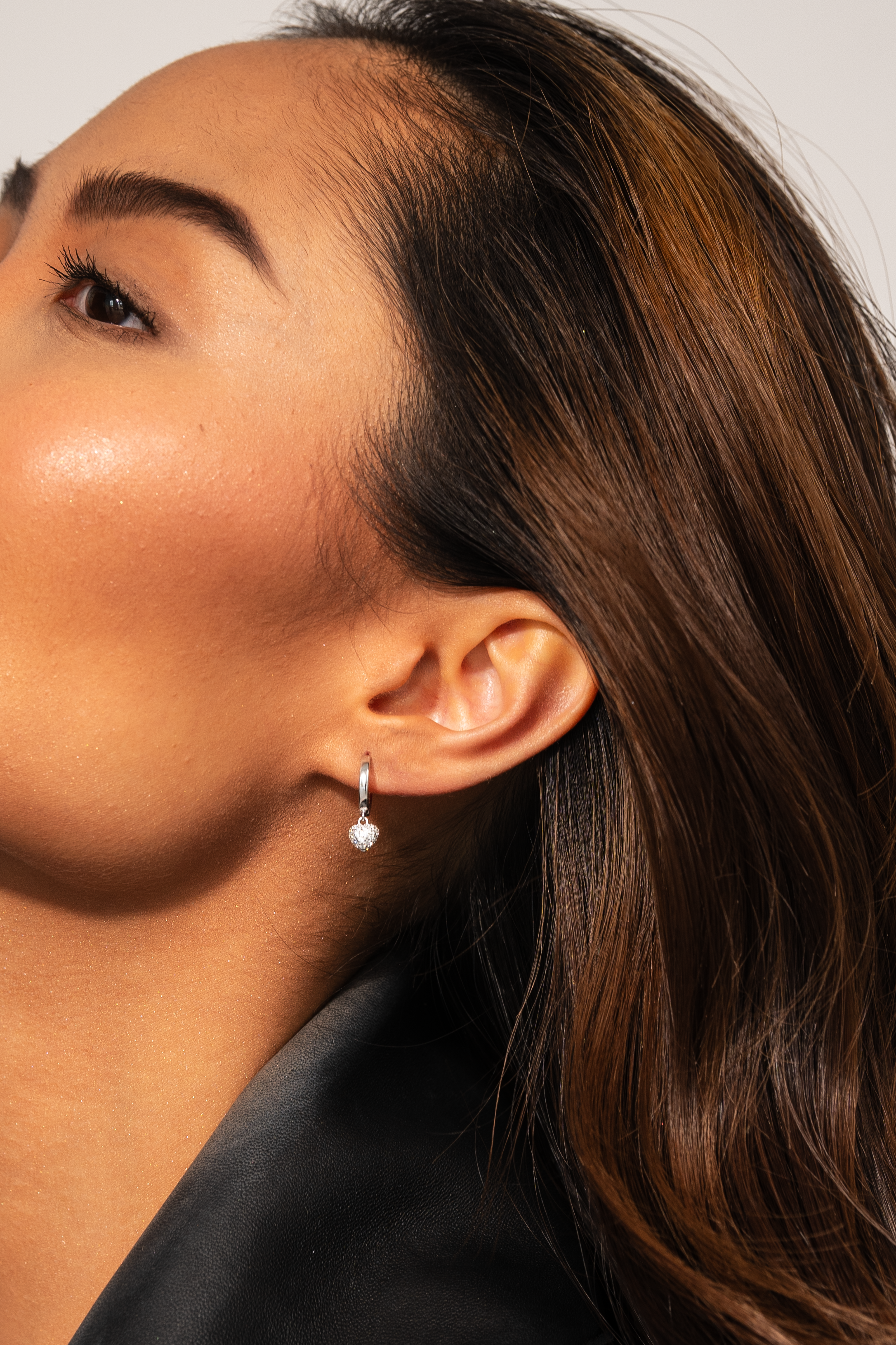 Boucles d'Oreilles Amore Pavé en Argent