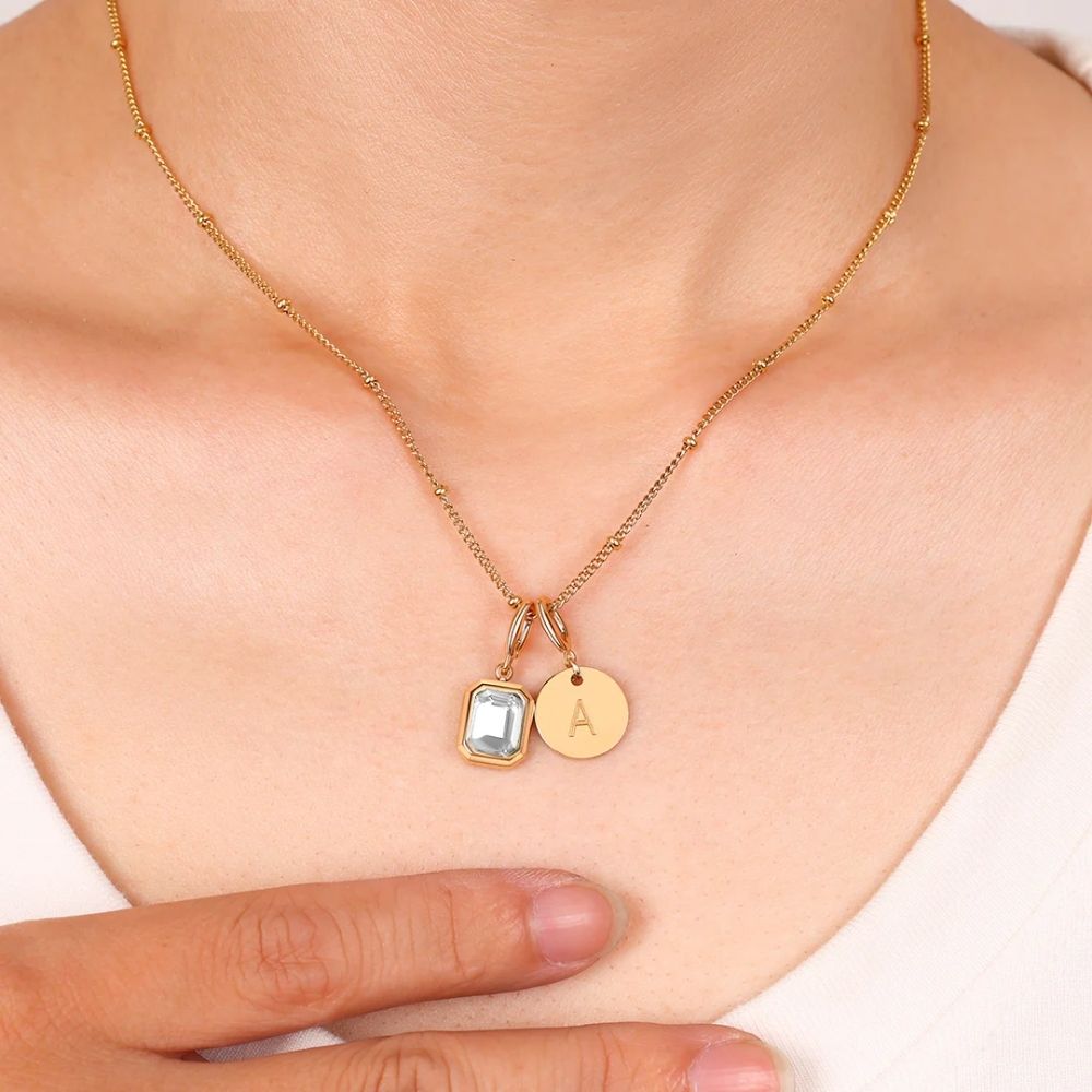 Initial & Light Necklace