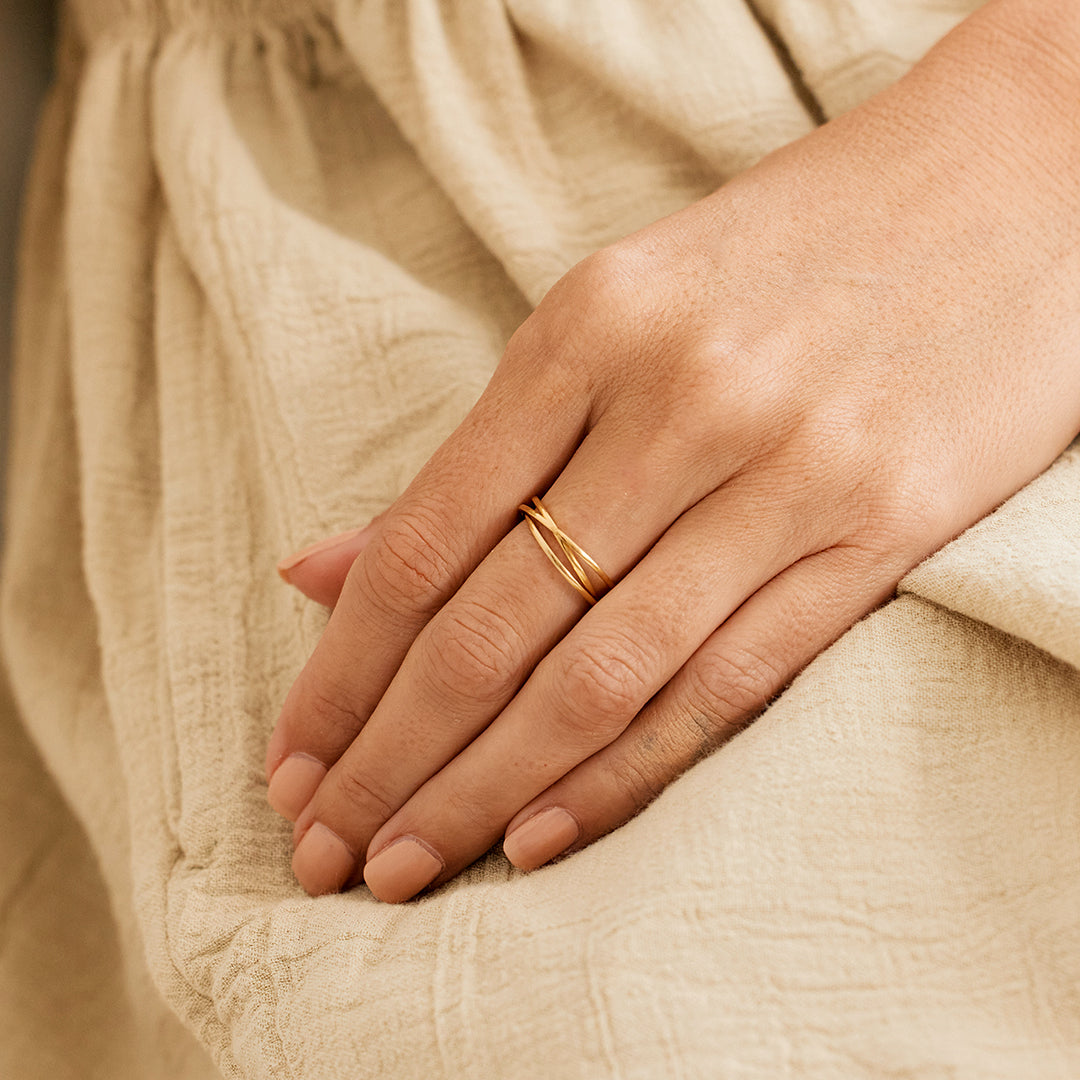 Bague Entrelacée Anti-Stress en Or