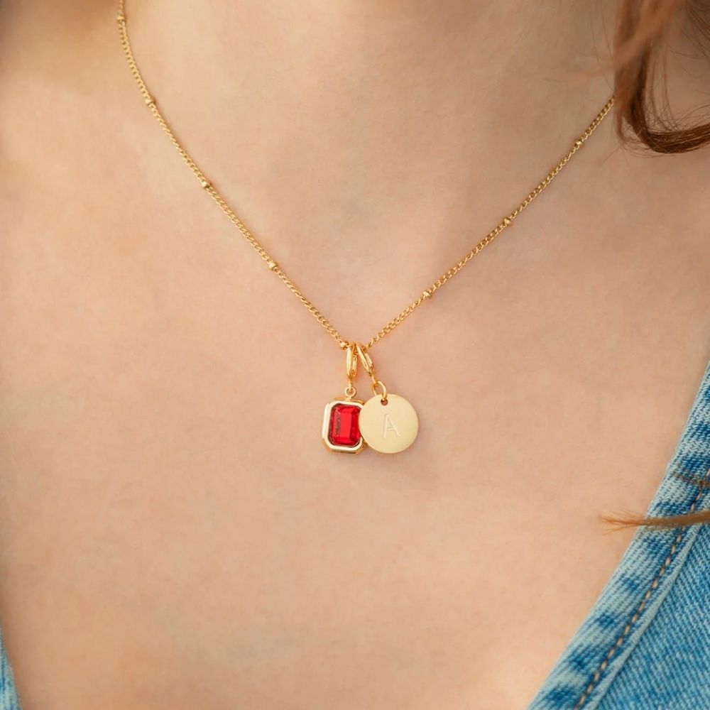 Initial & Light Necklace