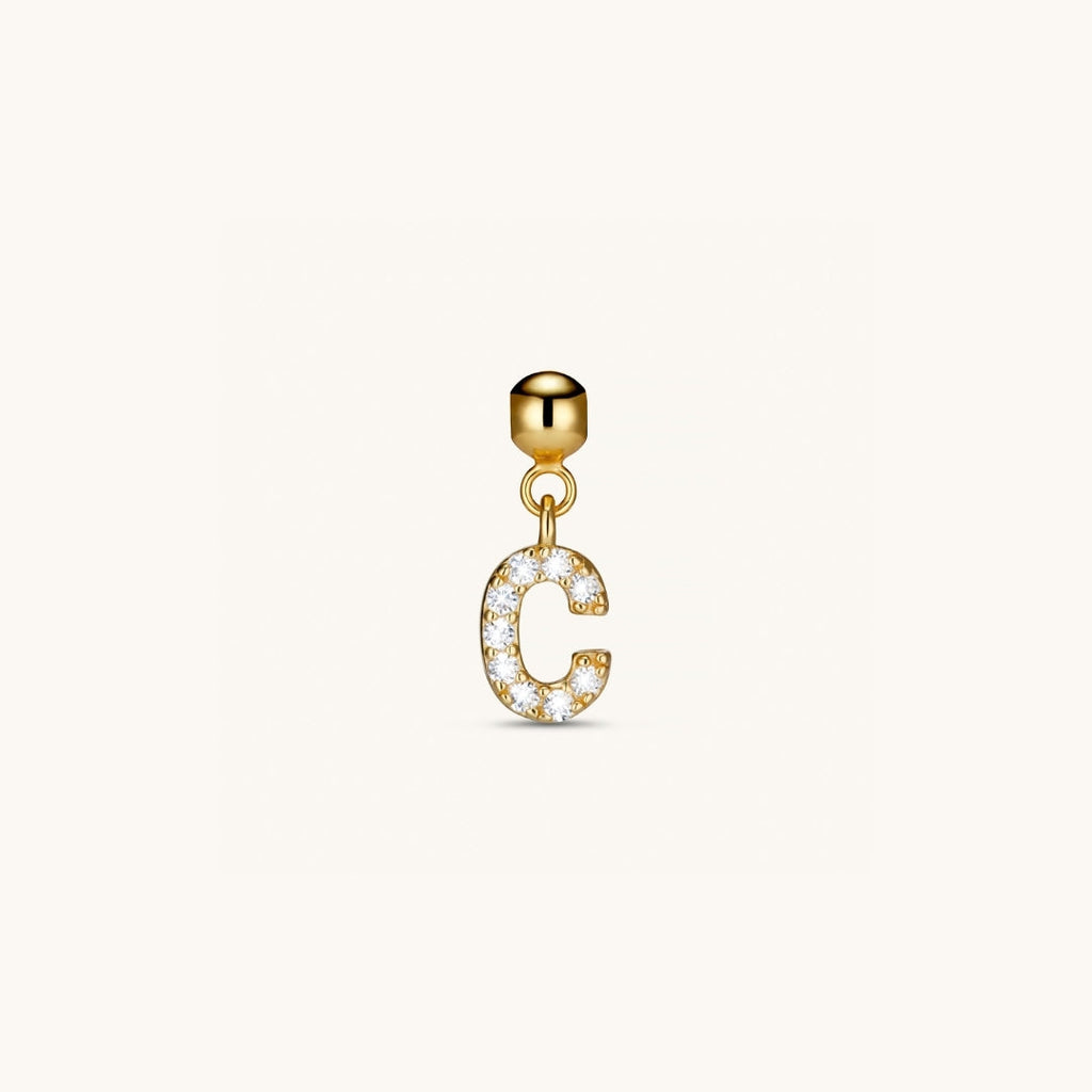Pendentif Initiale C avec Diamant en Or