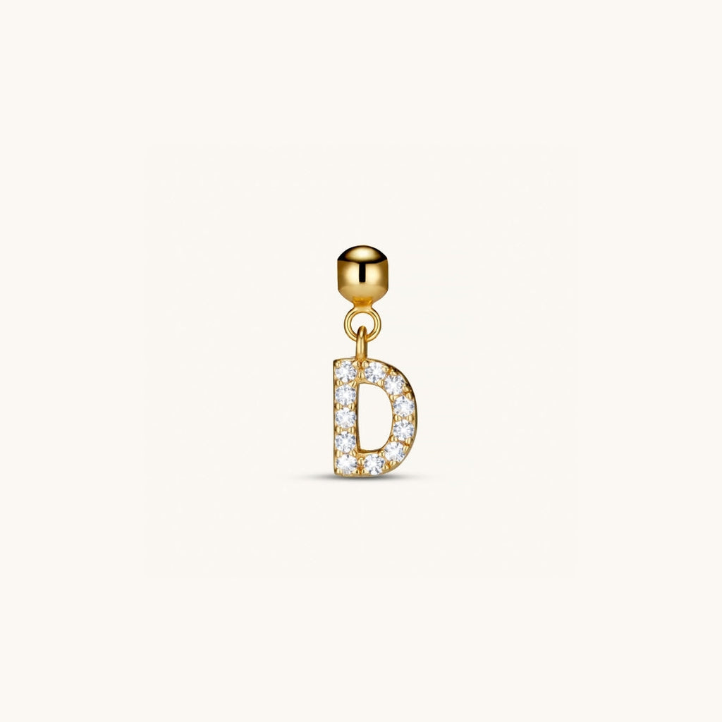 Pendentif Initiale D avec Diamant en Or