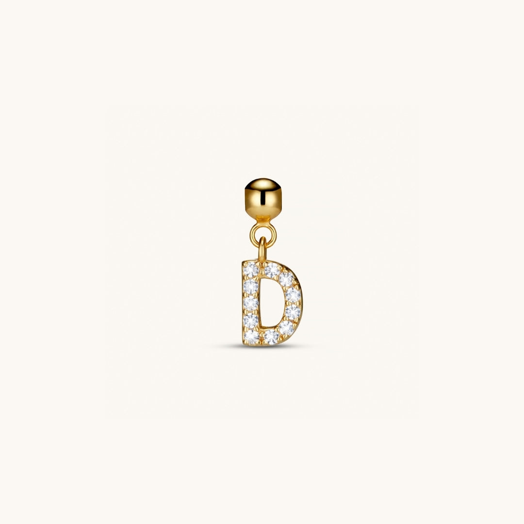Pendentif Initiale D avec Diamant en Or