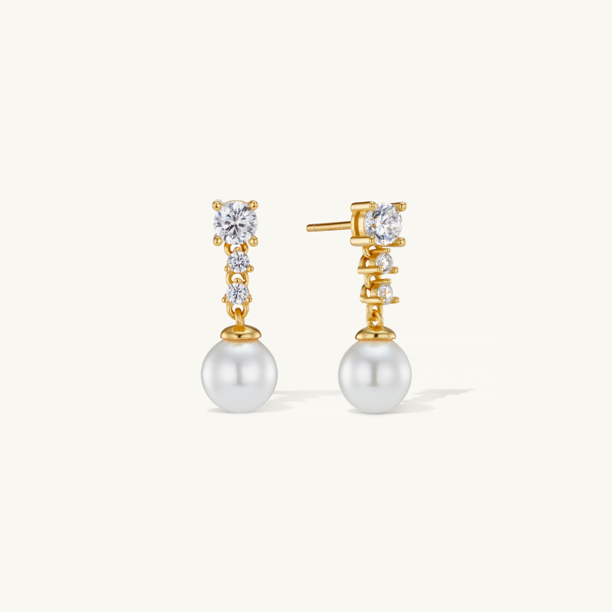 Boucles d’Oreilles Solace Perle et Diamant en Or