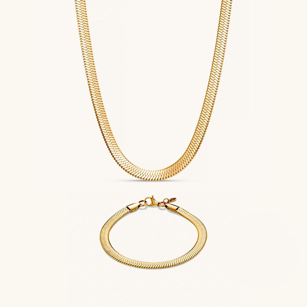Parure Maille Serpent Bold Assortie en Or Taille M/L