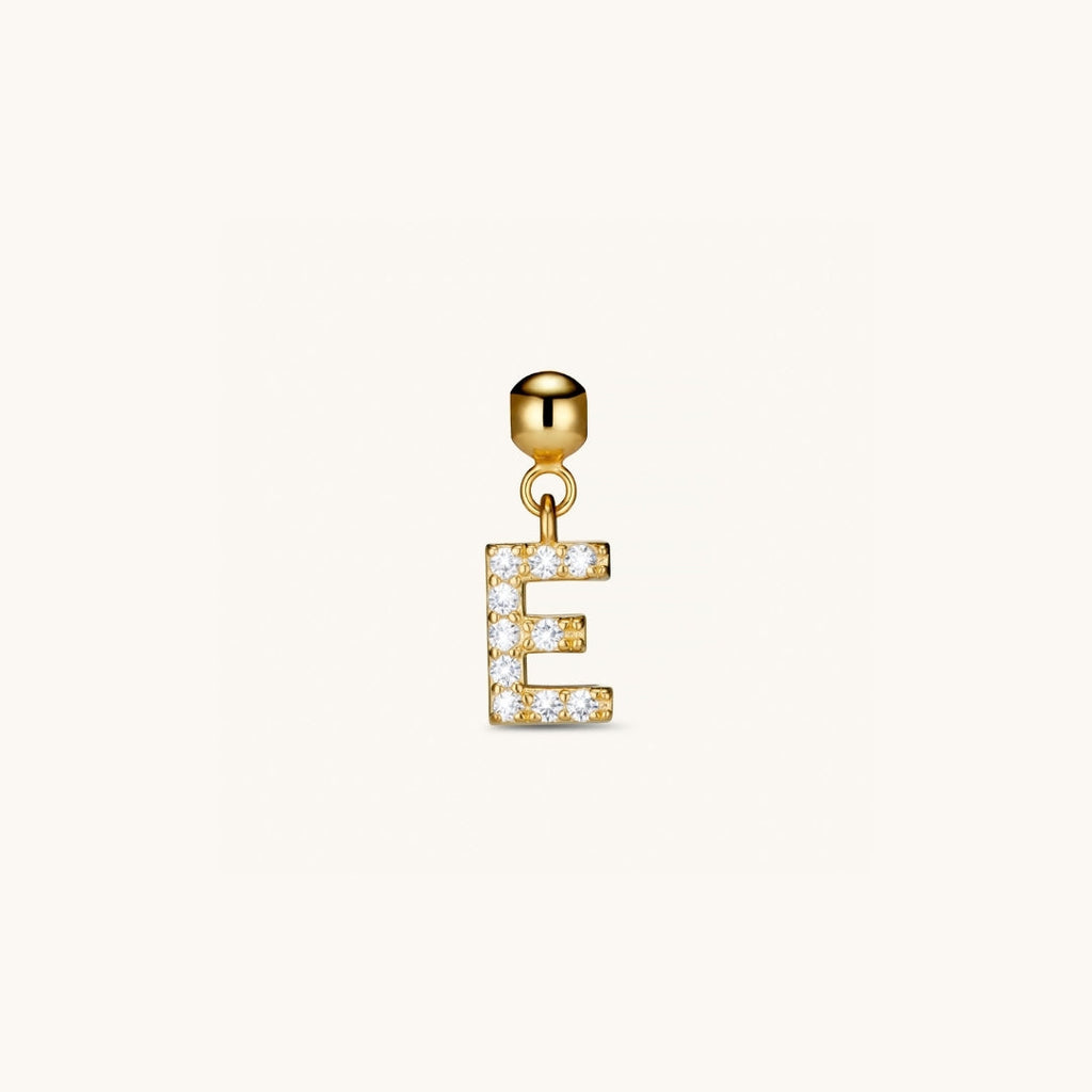 Pendentif Initiale E avec Diamant en Or