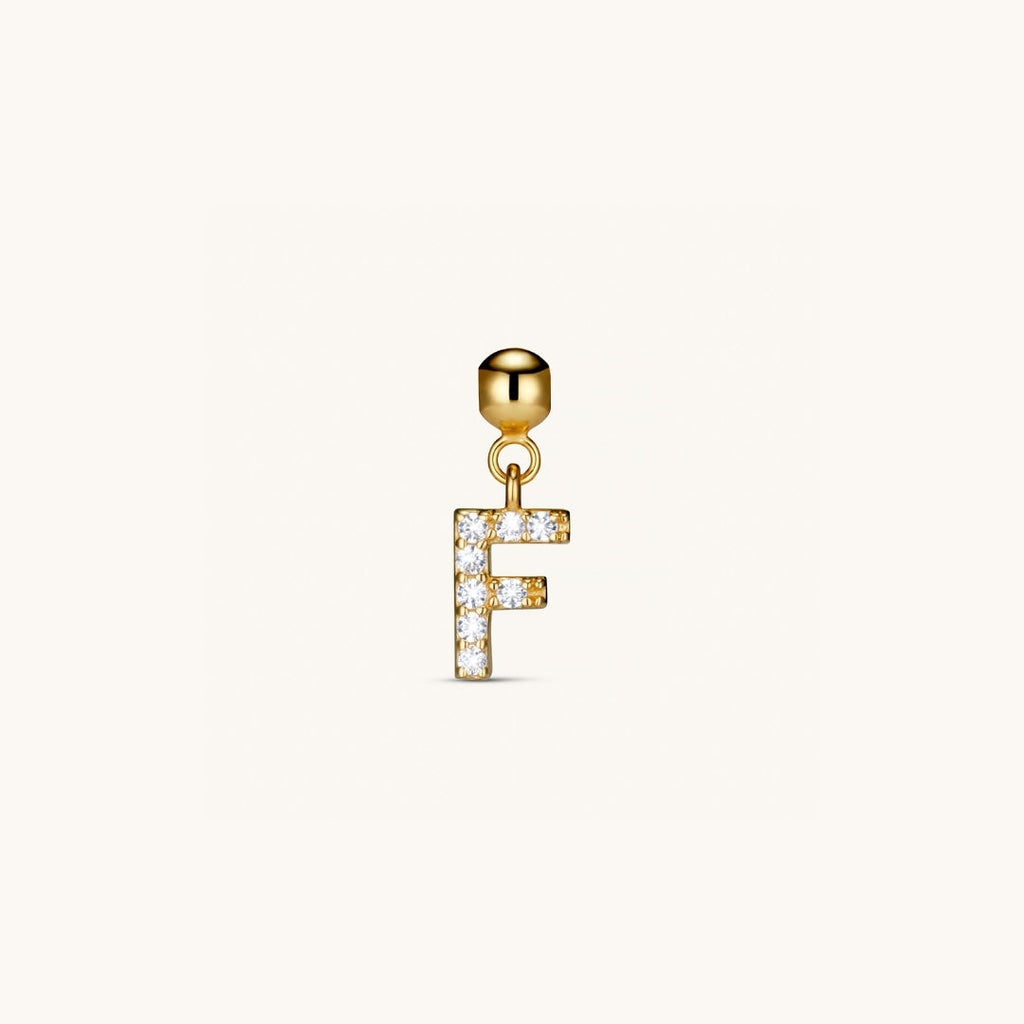 Pendentif Initiale F avec Diamant en Or