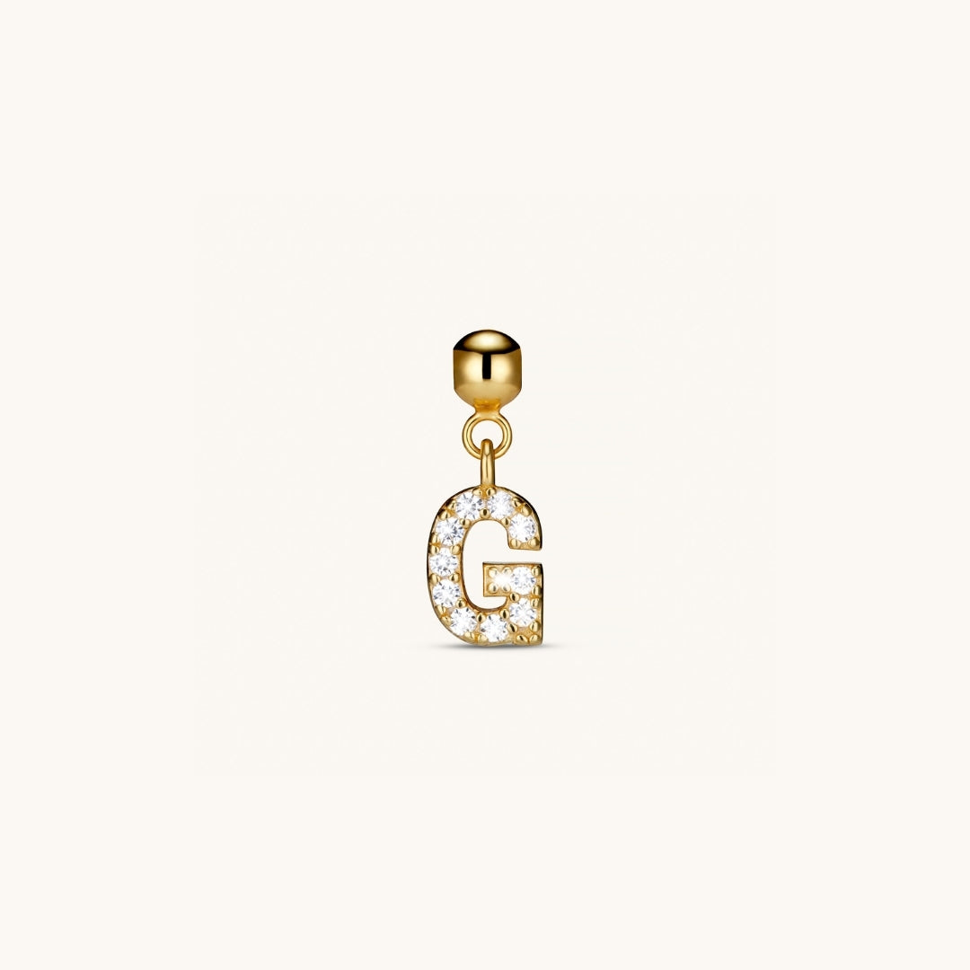 Pendentif Initiale G avec Diamant en Or