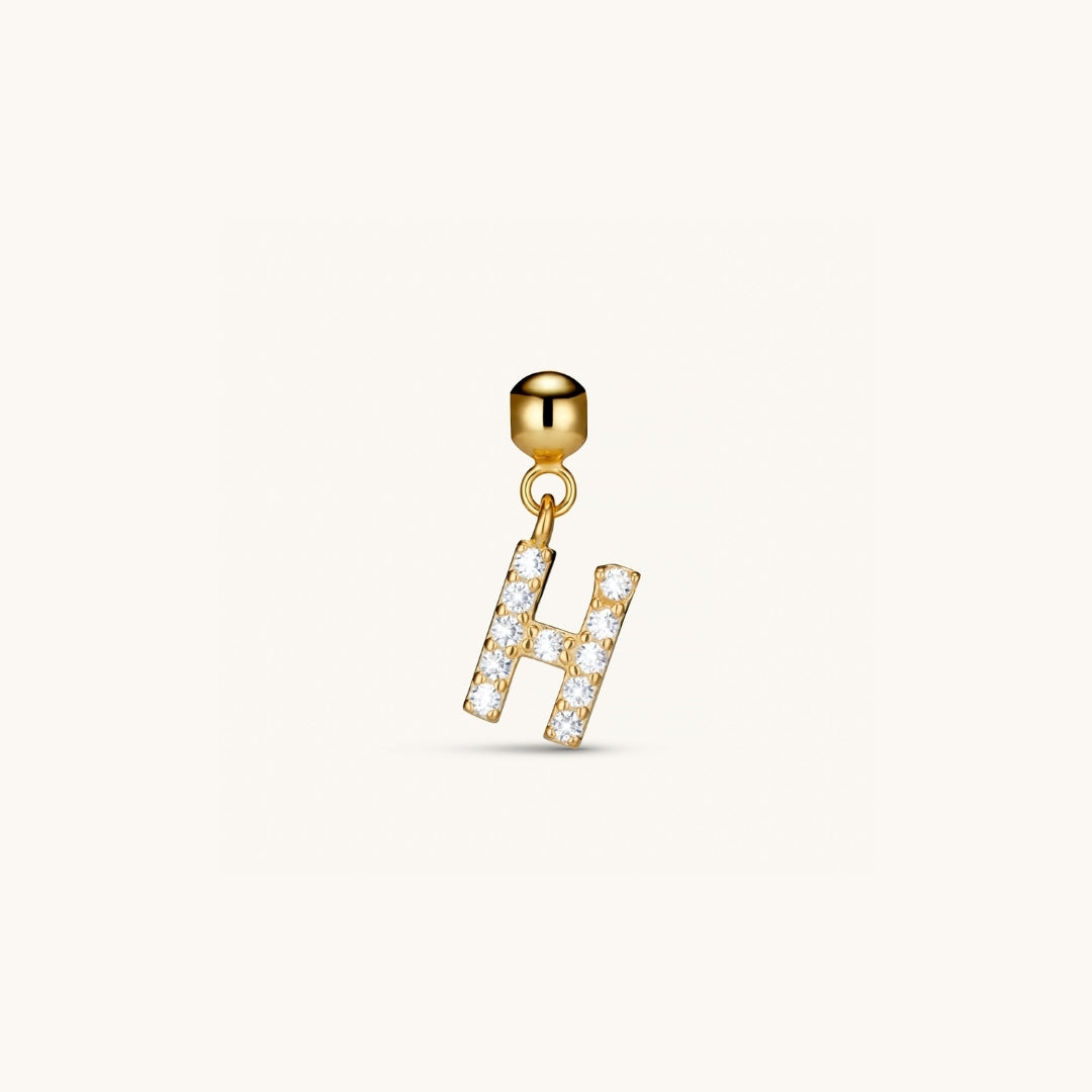 Pendentif Initiale H avec Diamant en Or