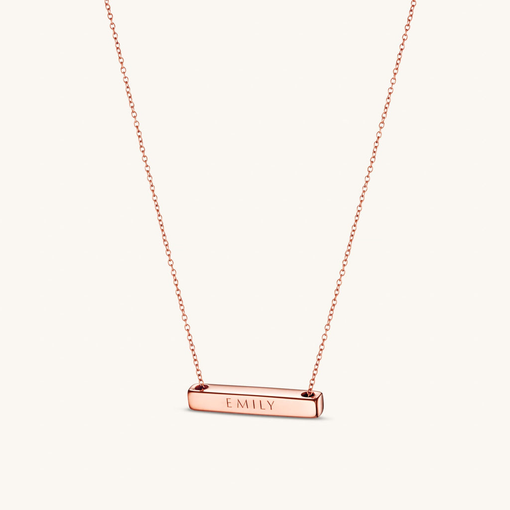 Collier Barre Horizontale 3cm en Or Rose