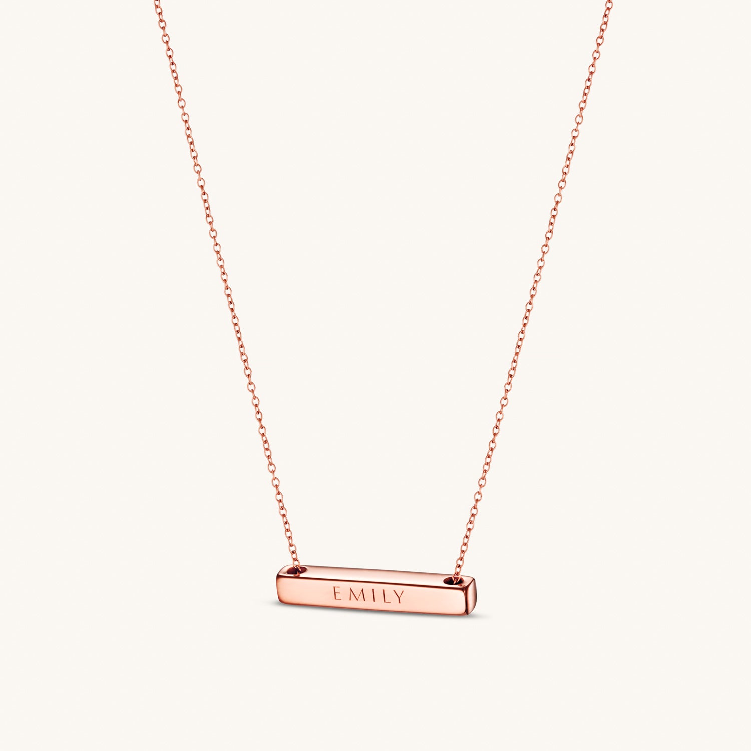 Collier Barre Horizontale 3cm en Or Rose