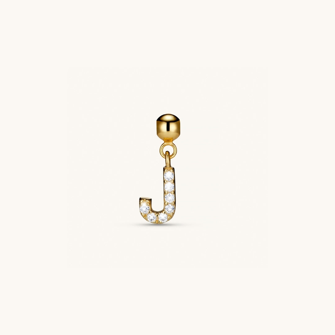 Pendentif Initiale J avec Diamant en Or