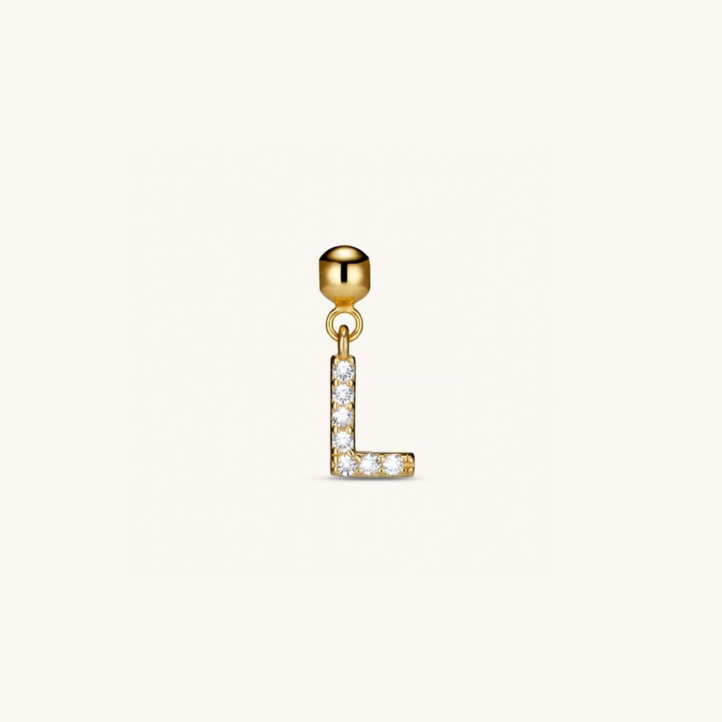 Pendentif Initiale L avec Diamant en Or