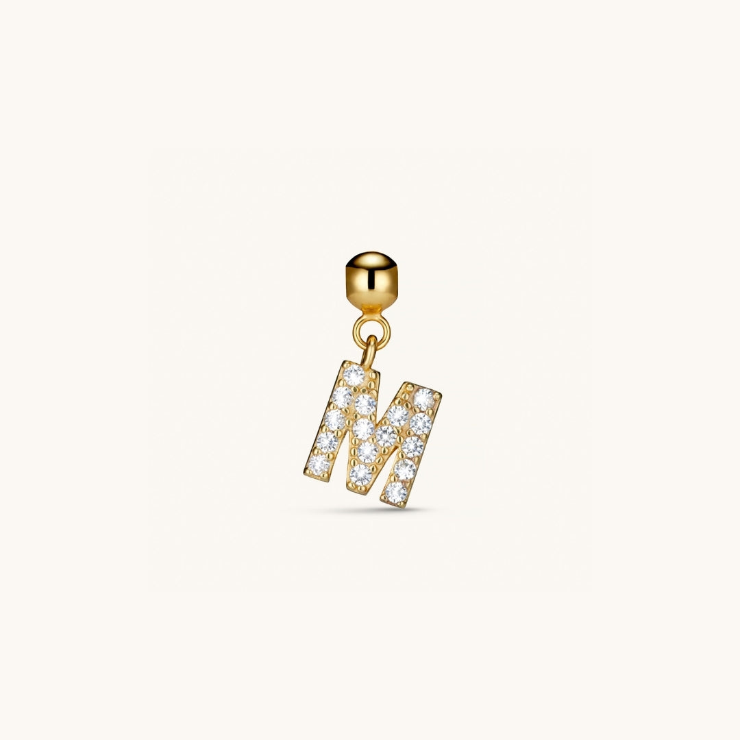 Pendentif Initiale M avec Diamant en Or