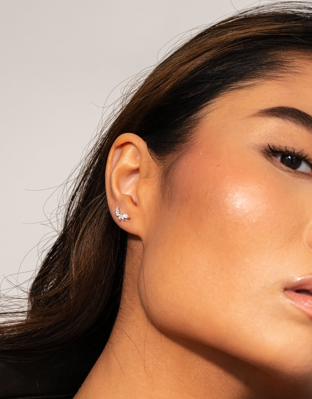 Puces d’Oreilles Crystal Climber en Argent