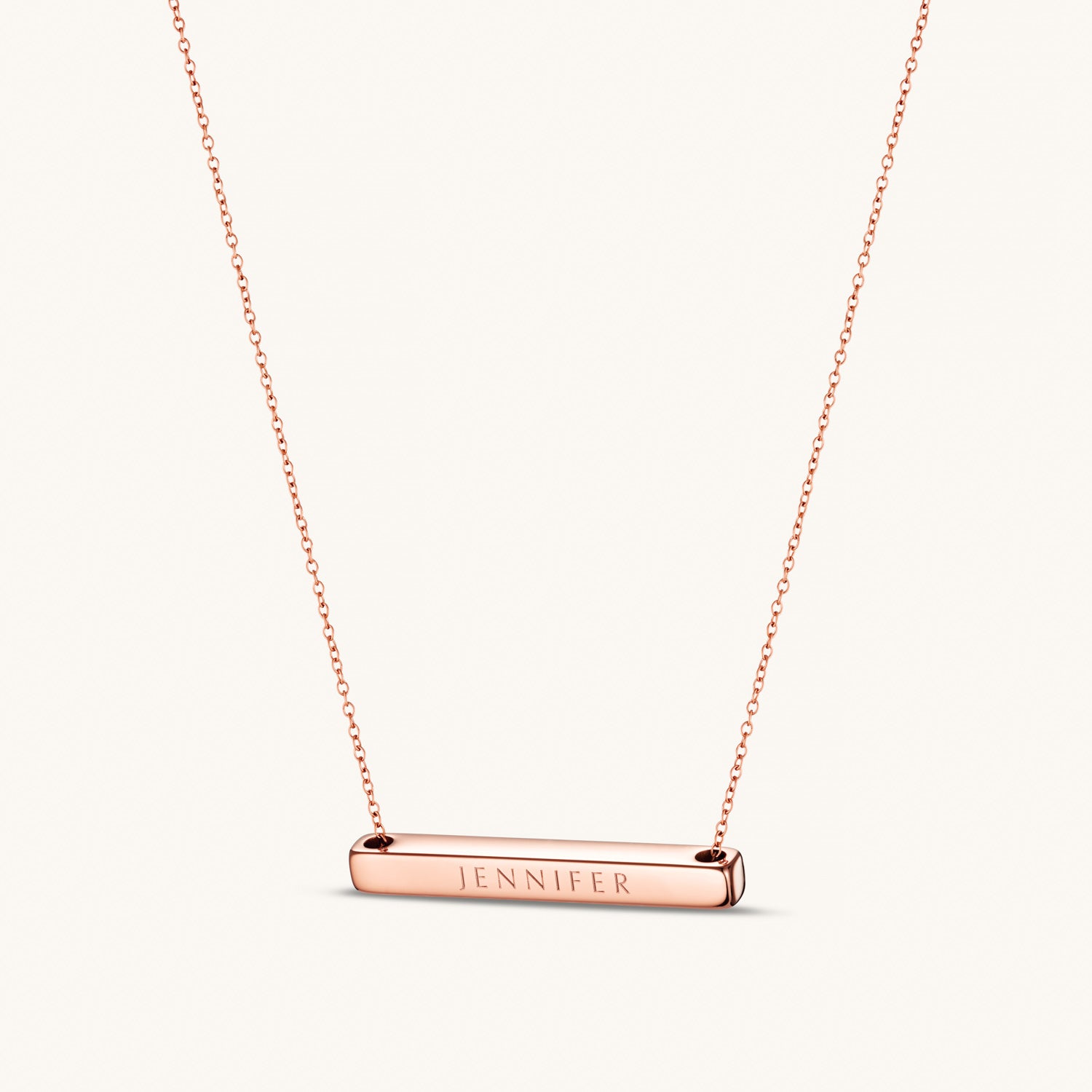 Collier Barre Horizontale 4cm en Or Rose