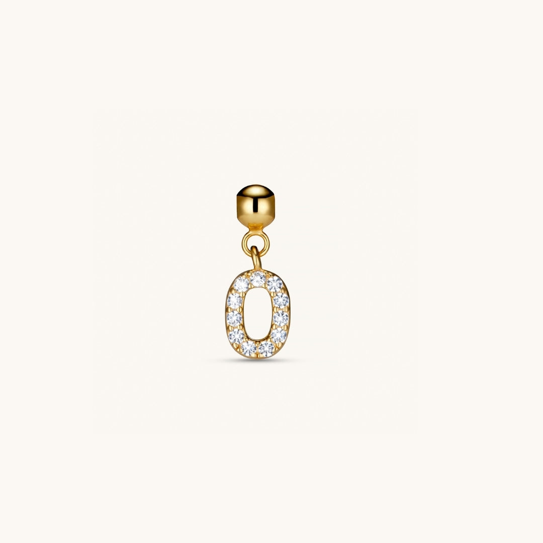 Pendentif Initiale O avec Diamant en Or