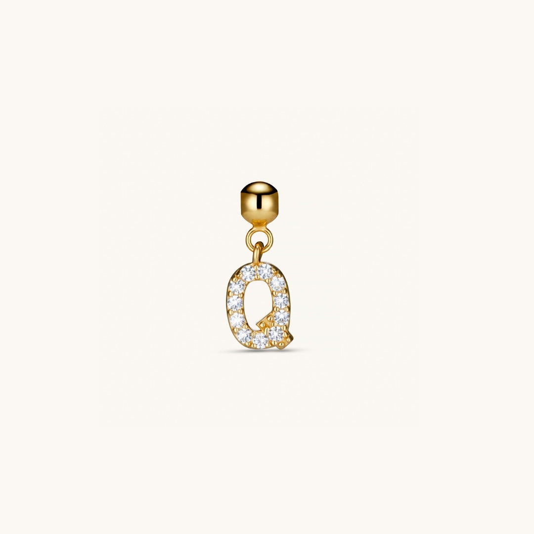Pendentif Initiale Q avec Diamant en Or