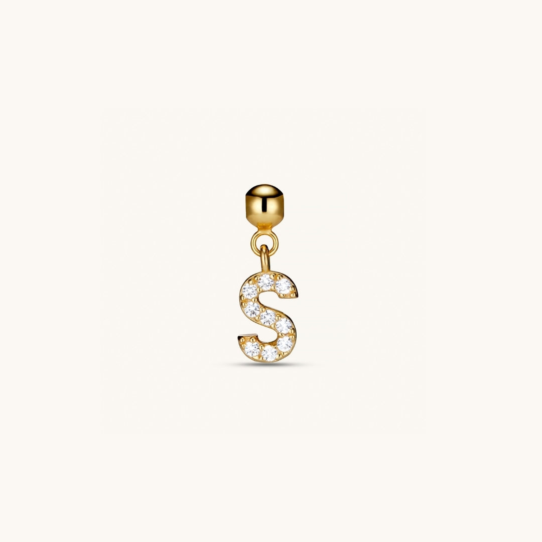 Pendentif Initiale S avec Diamant en Or