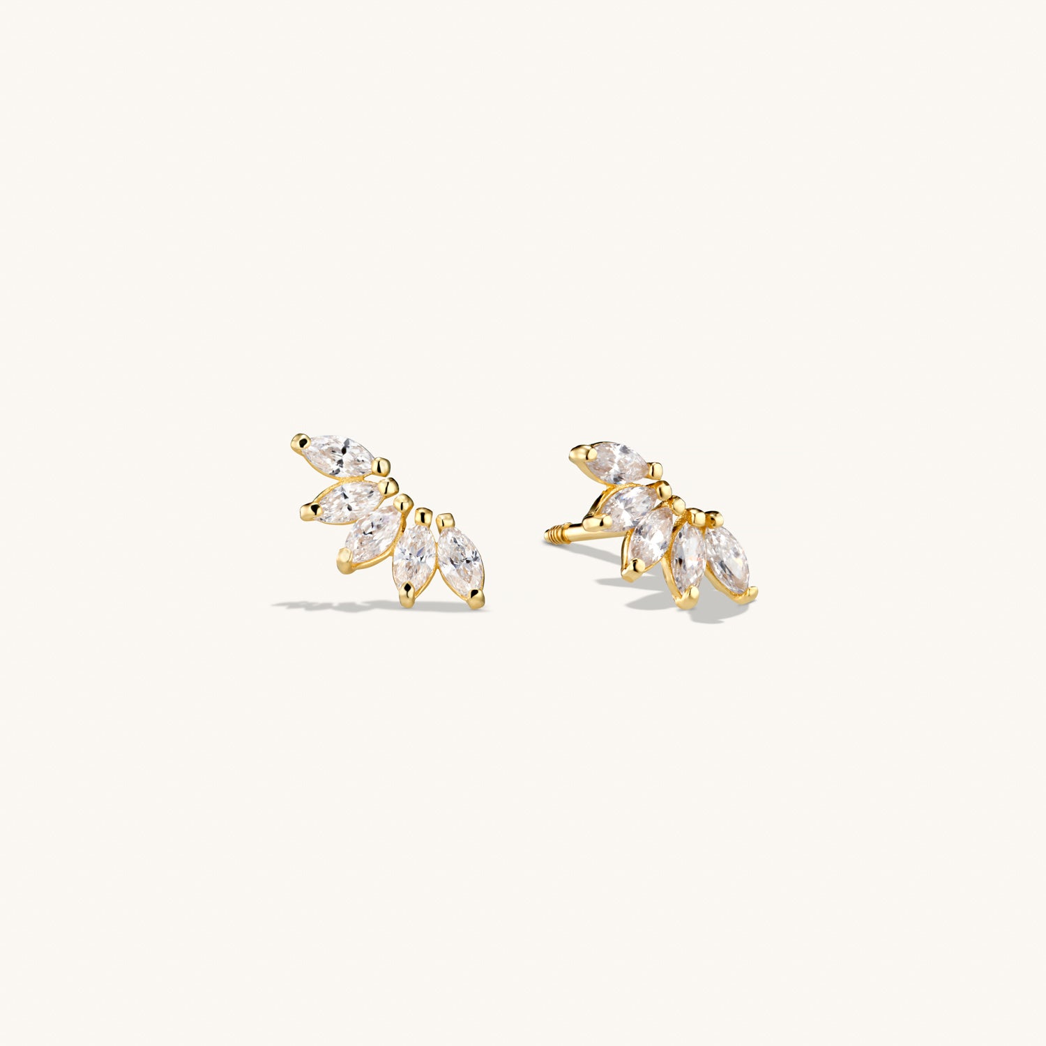 Puces d’Oreilles Marquise en Or Massif