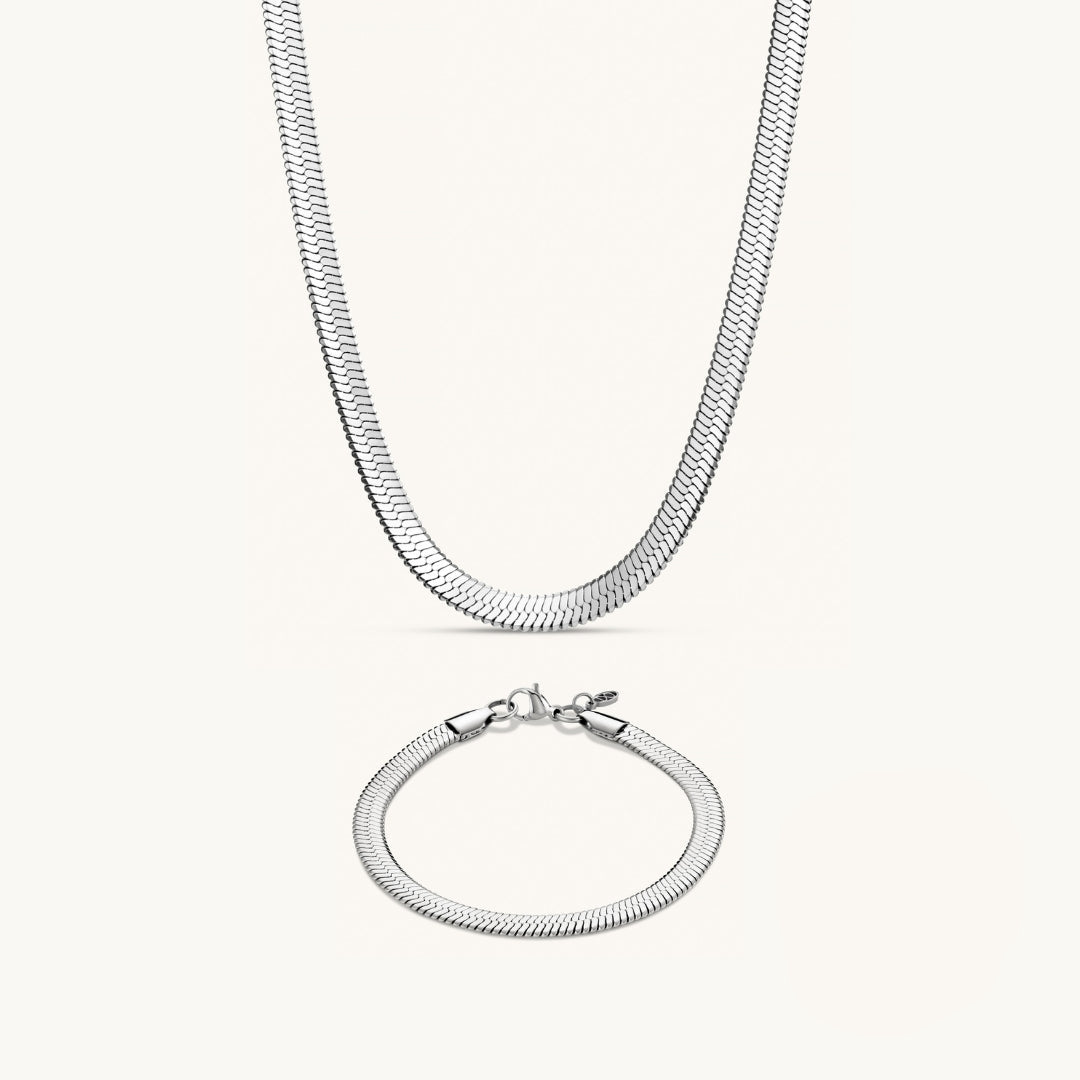 Parure Chaîne Épi Audacieuse en Argent Taille S/M