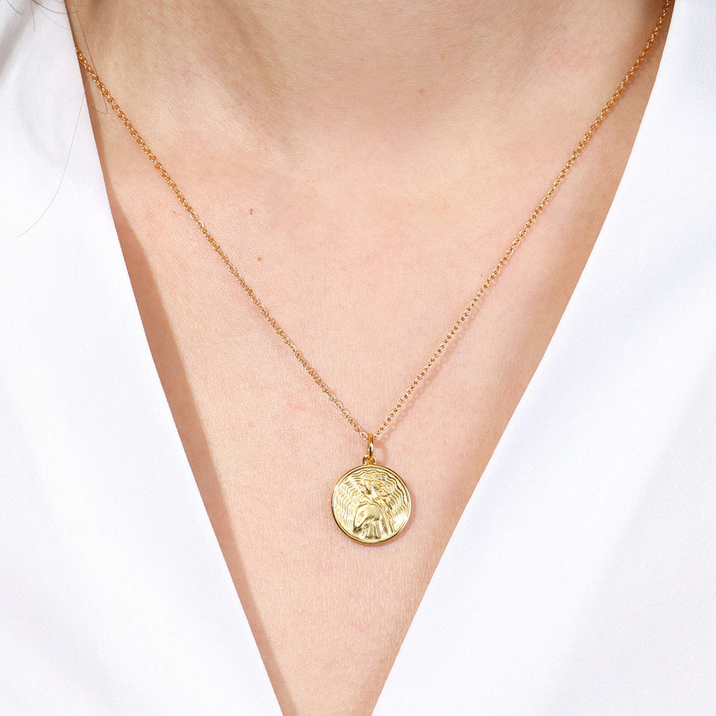 Collier Pendentif Déesse Grecque en Or