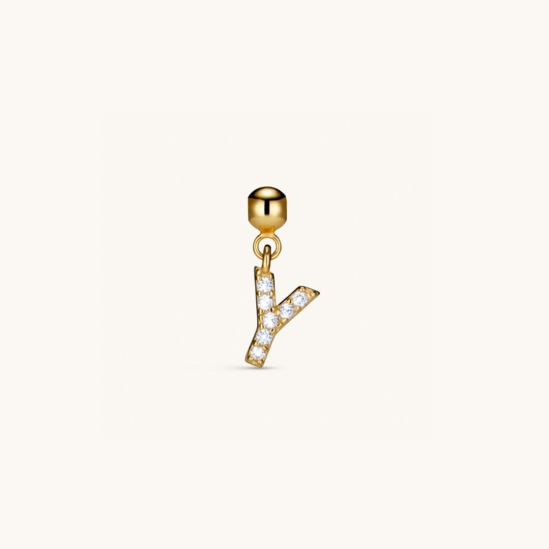 Pendentif Initiale Y avec Diamant en Or