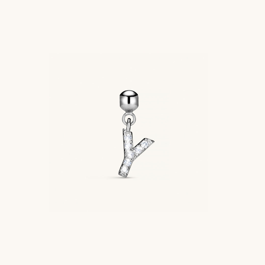 Pendentif Initiale Y avec Diamant en Argent