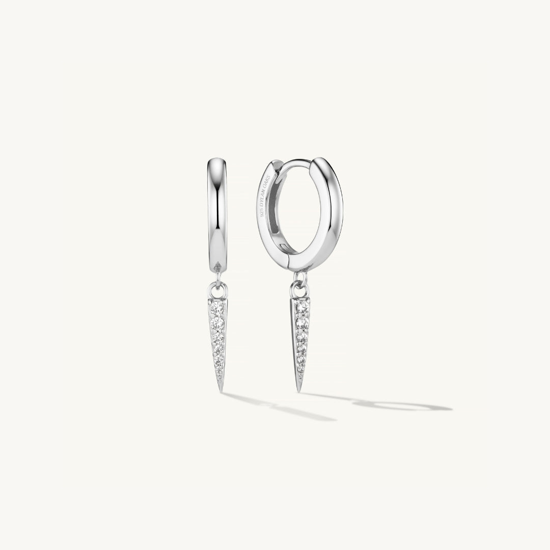 Boucles d’Oreilles Goutte Pavé en Argent
