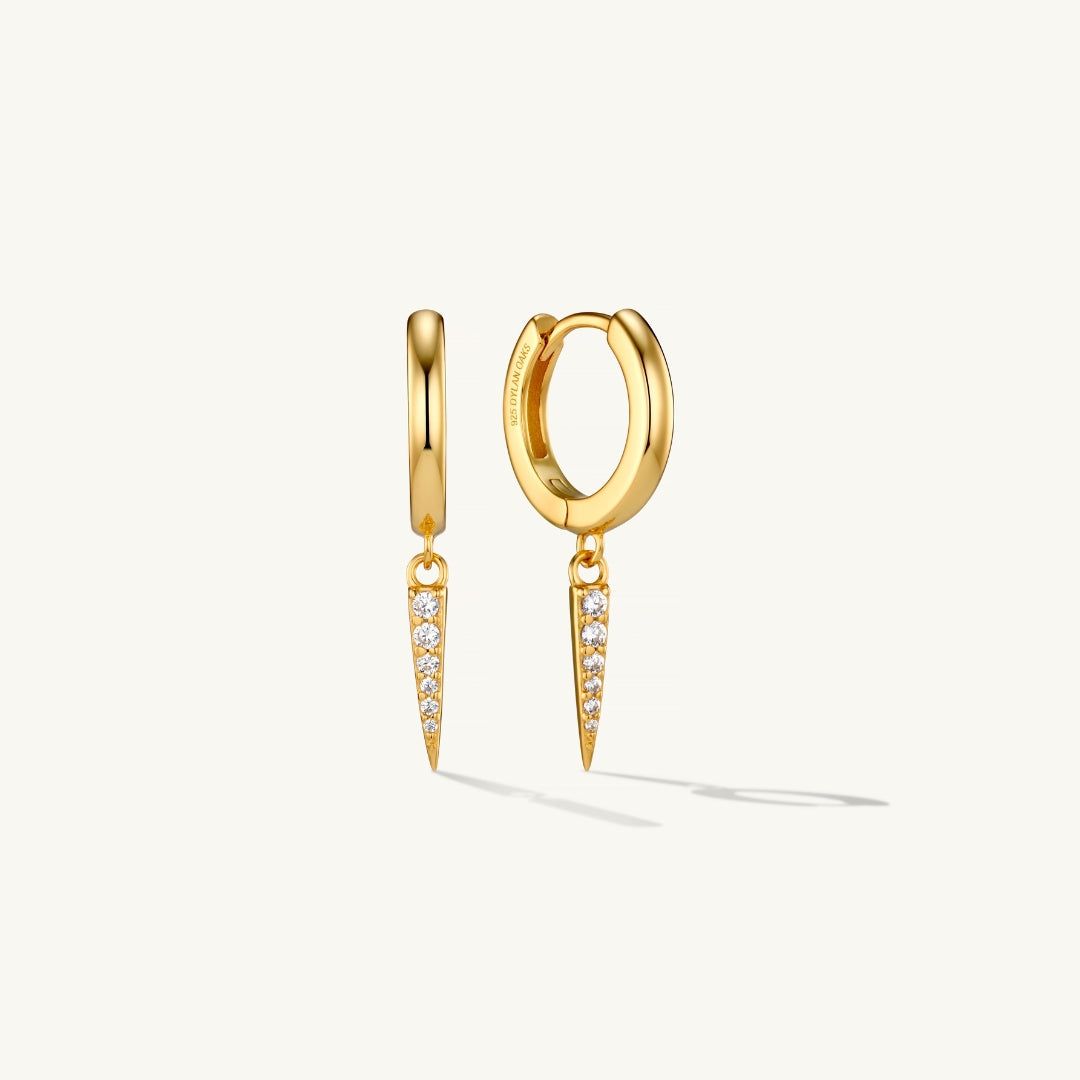Boucles d’Oreilles Goutte Pavé en Or