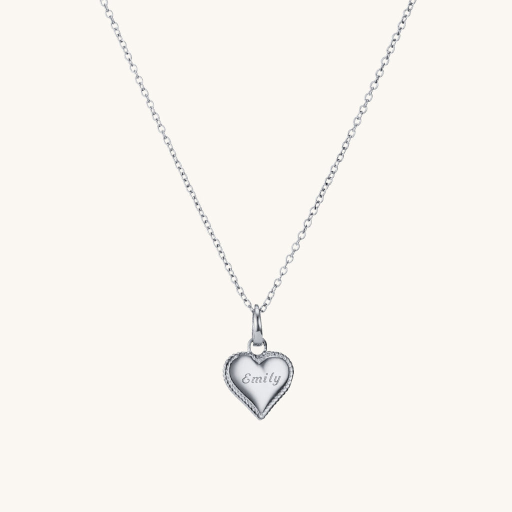 Collier Pendentif Cœur Perlé en Argent