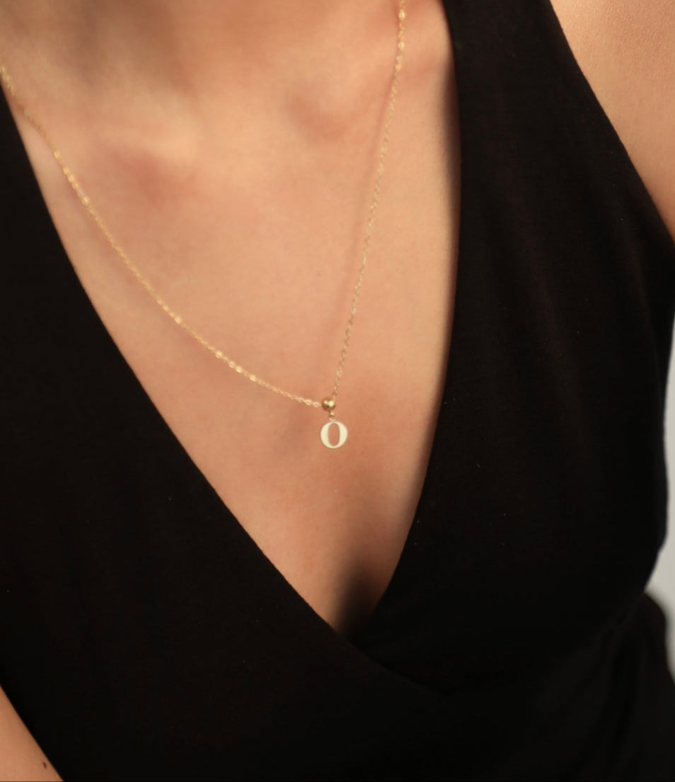 Pendentif Initiale O Classique en Argent