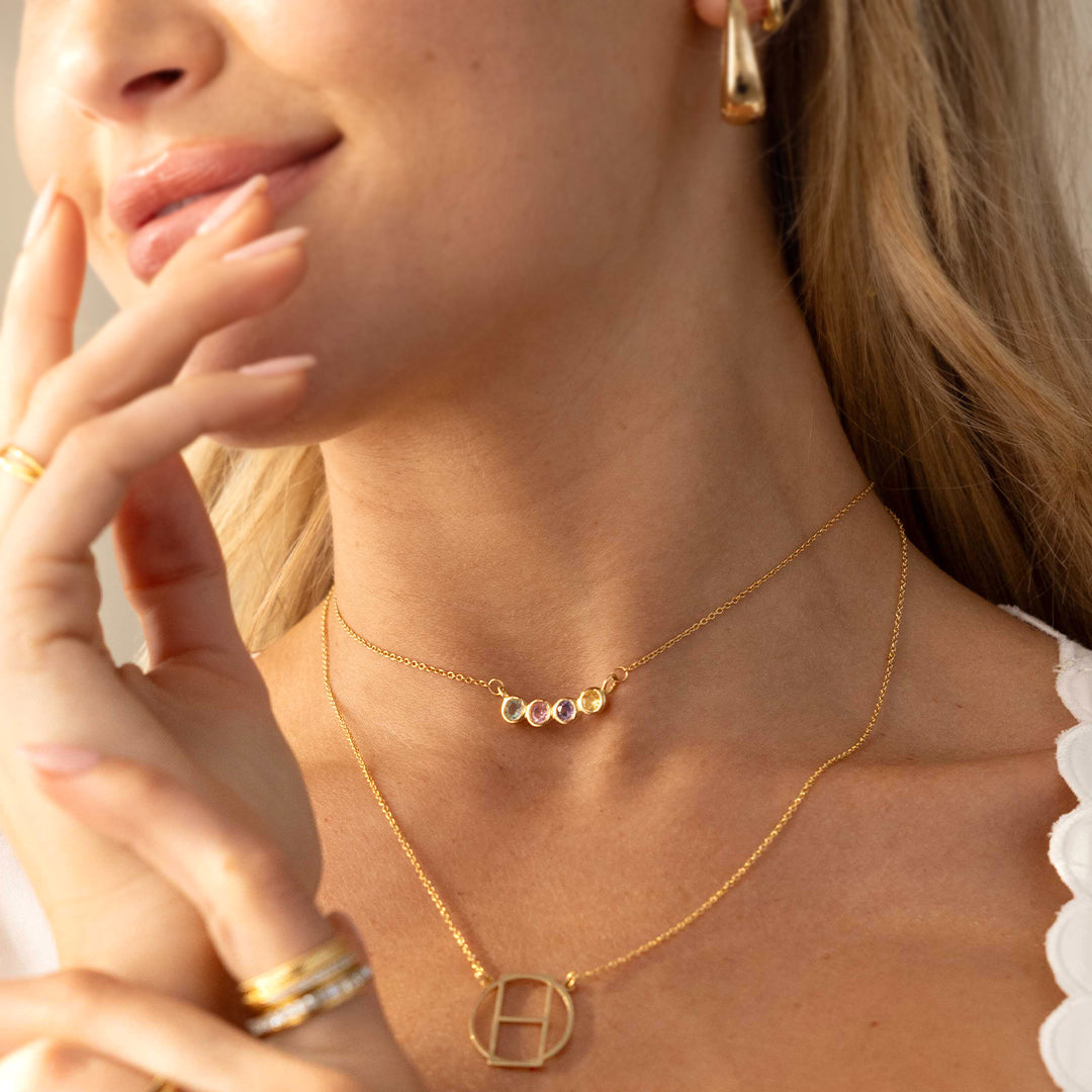 Collier Trésors de Famille Avec Pierres de Naissance en Or