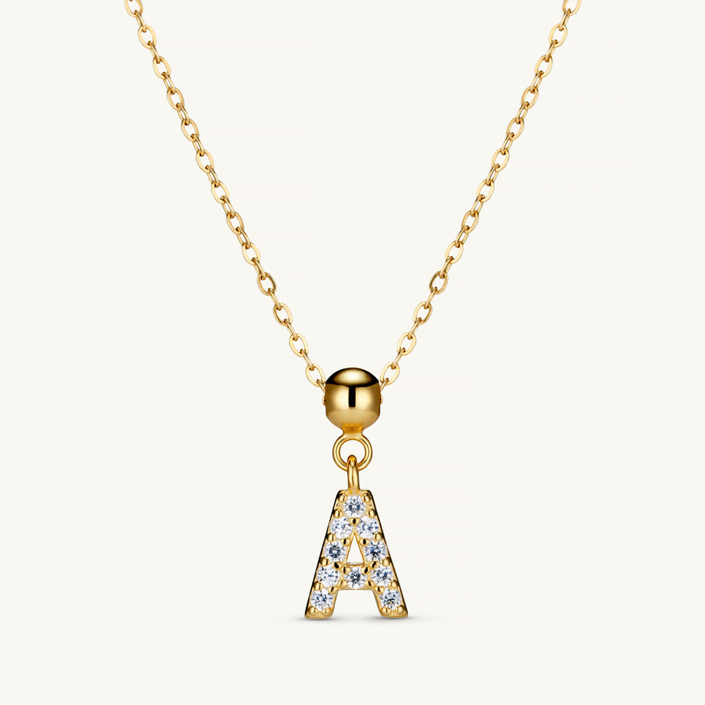Pendentif Initiale A avec Diamant en Or