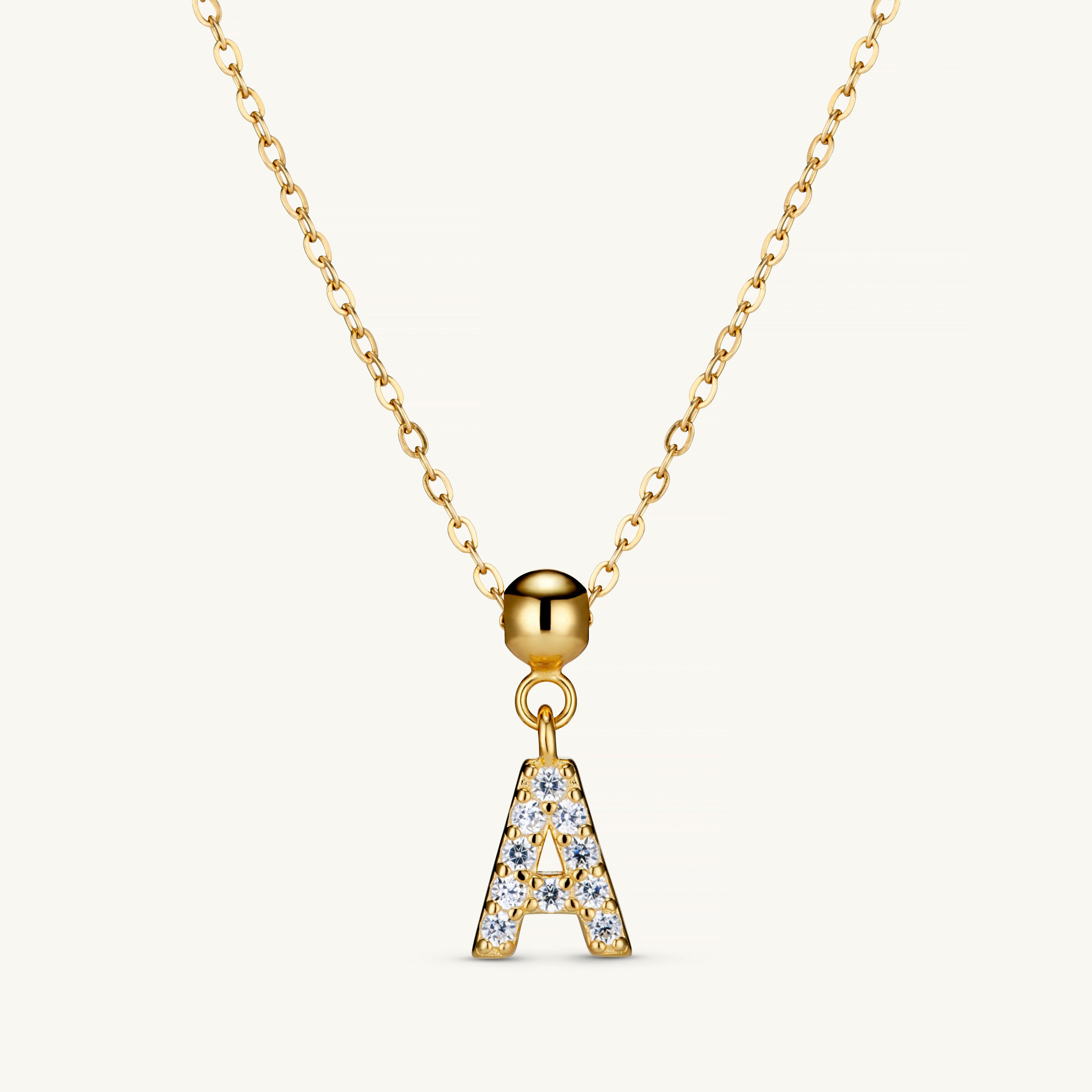 Pendentif Initiale A avec Diamant en Or