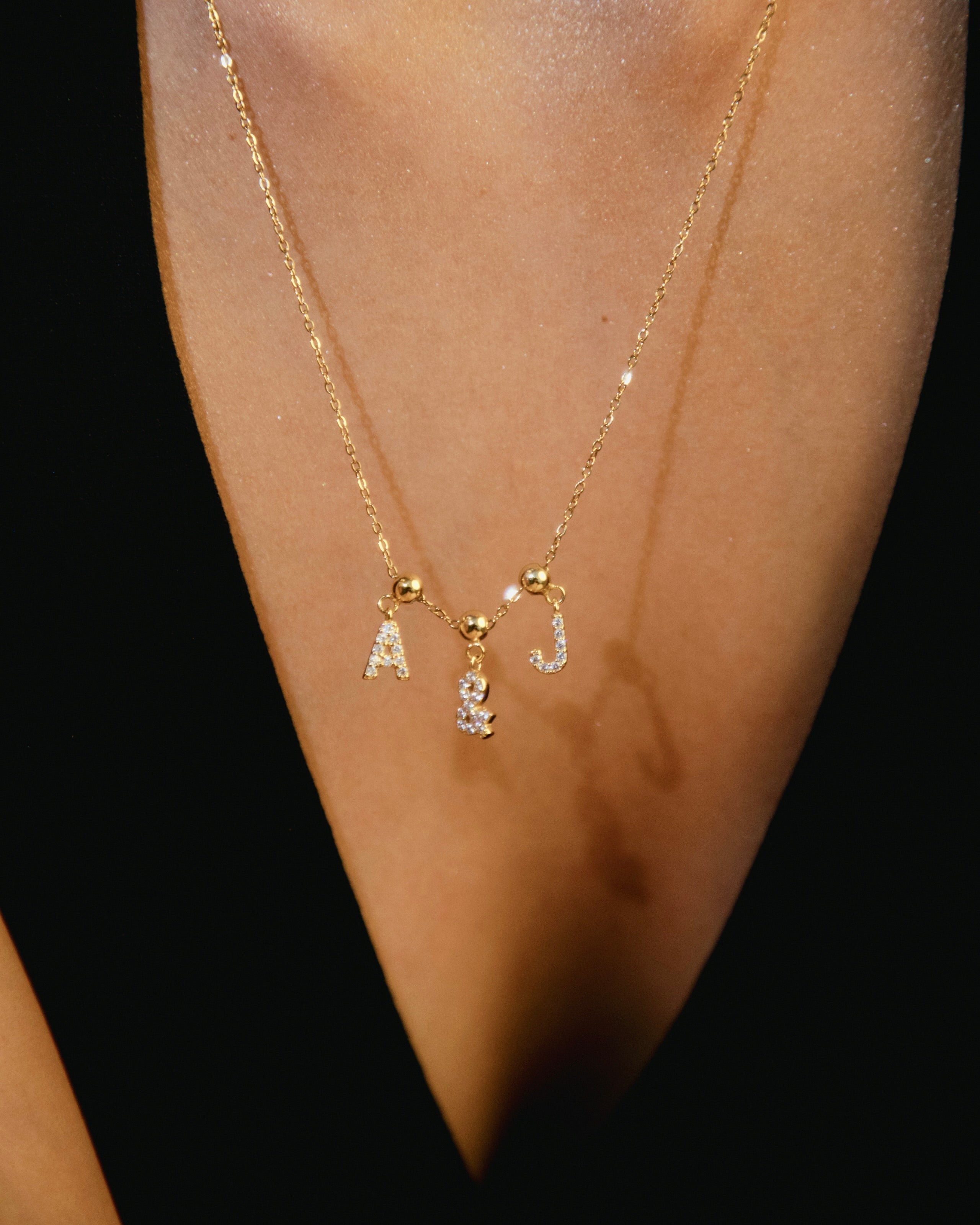 Pendentif Initiale A avec Diamant en Or