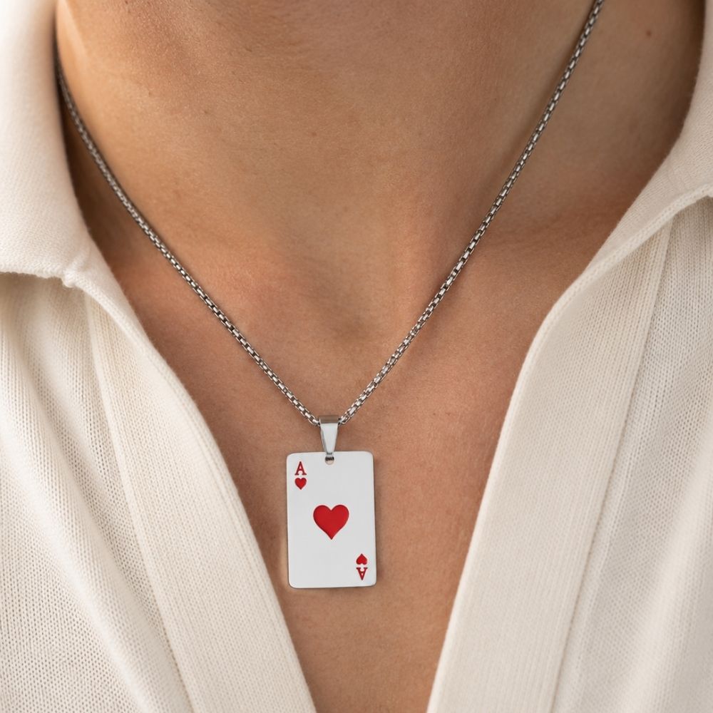 Ace | Collar Colgante Carta Hombre